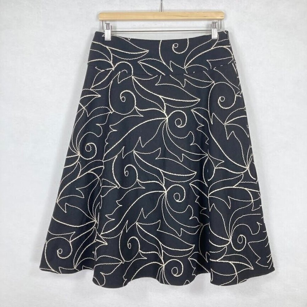 Feraud A-Line Skirt Abstract Artsy Academia Bold Modern Whimsy Holiday Party 10